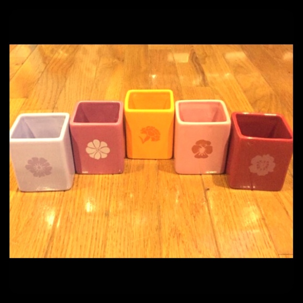 5 small Red Envelope flower pots